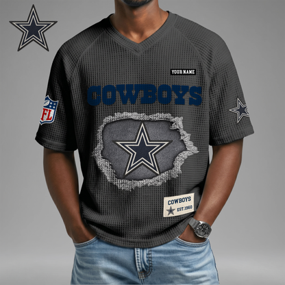 PREMIUM NFL X DC Game Day Waffle V-neck T-shirt 110626