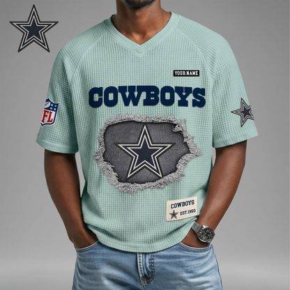 PREMIUM NFL X DC Game Day Waffle V-neck T-shirt 110626