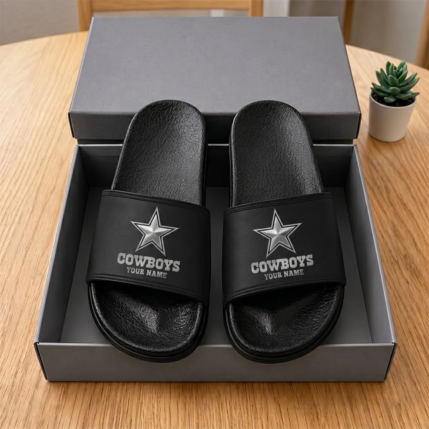 PREMIUM NFL X DC New Black Slippers All Size Custom Name FOR SUMMER HOLIDAY NDT VHM 160626