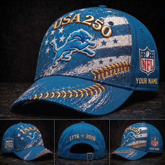 PREMIUM NFL X DET GAMEDAY EXCLUSIVE PERSONALIZED 250 YEAR ANNIVERSARY CAP 010726