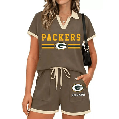 PREMIUM NFL X GB Retro Athletic Contrast Polo Set FOR SUMMER HOLIDAY NDT NHM 100626