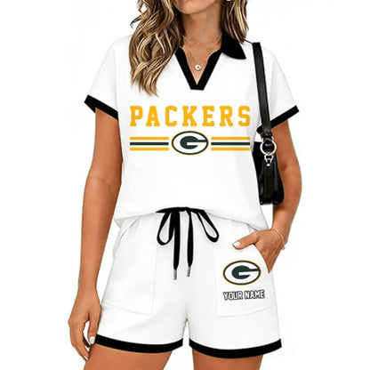 PREMIUM NFL X GB Retro Athletic Contrast Polo Set FOR SUMMER HOLIDAY NDT NHM 100626