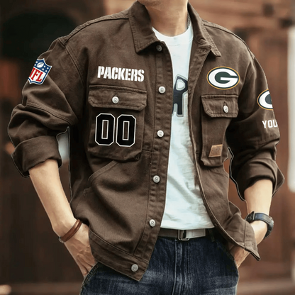PREMIUM NFL X GBP Men's Denim Autumn Jackets NDT VHM 090626