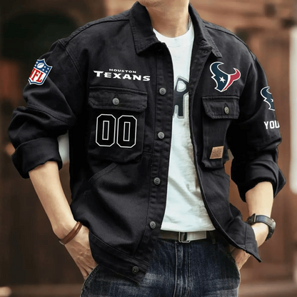 PREMIUM NFL X HT Men's Denim Autumn Jackets NDT VHM 090626