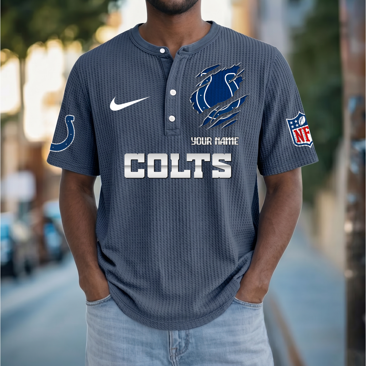 PREMIUM NFL  X  IC Crew neck button Henry Shirt Limited Editions NDT VHM 230426