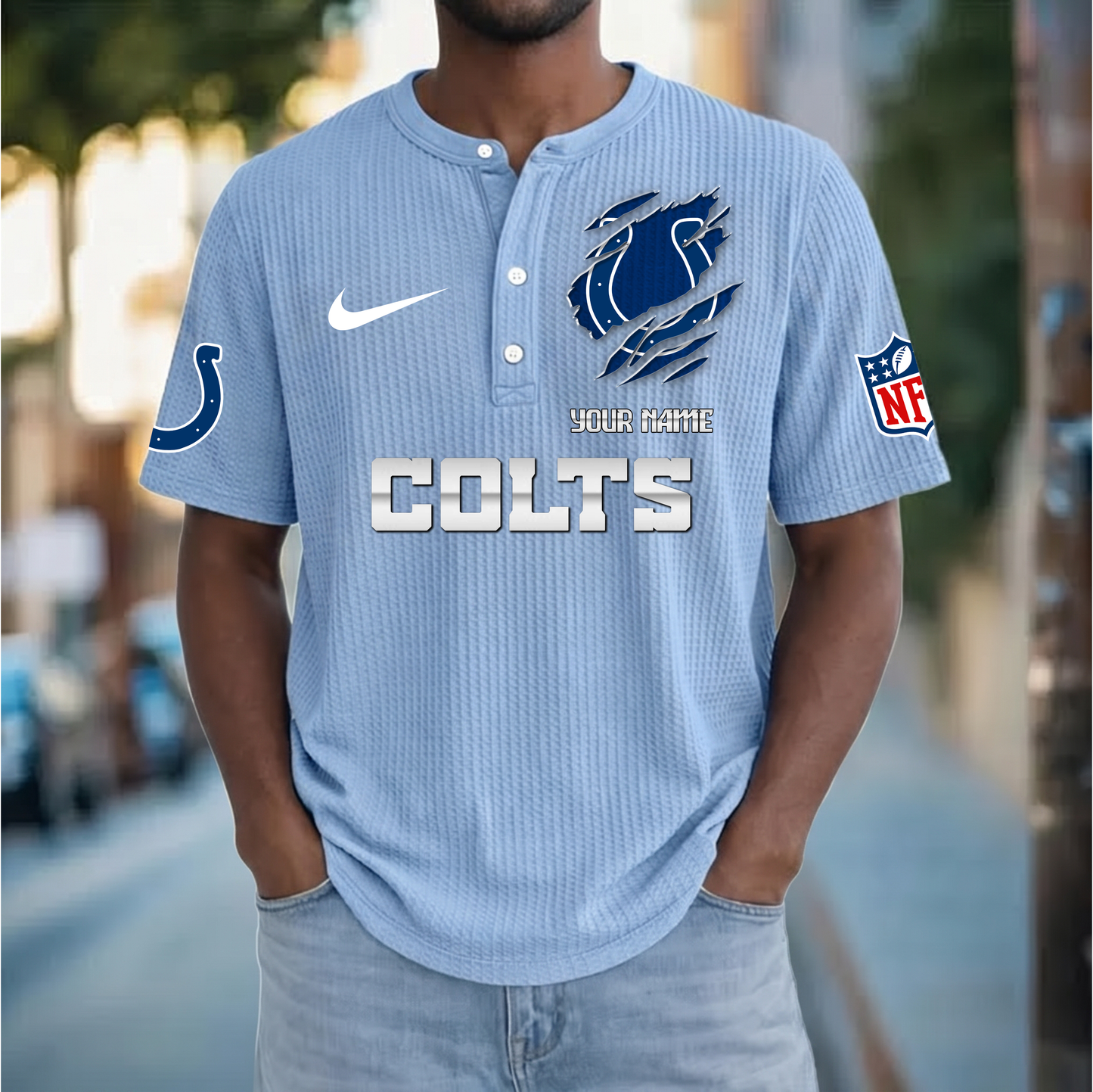 PREMIUM NFL  X  IC Crew neck button Henry Shirt Limited Editions NDT VHM 230426