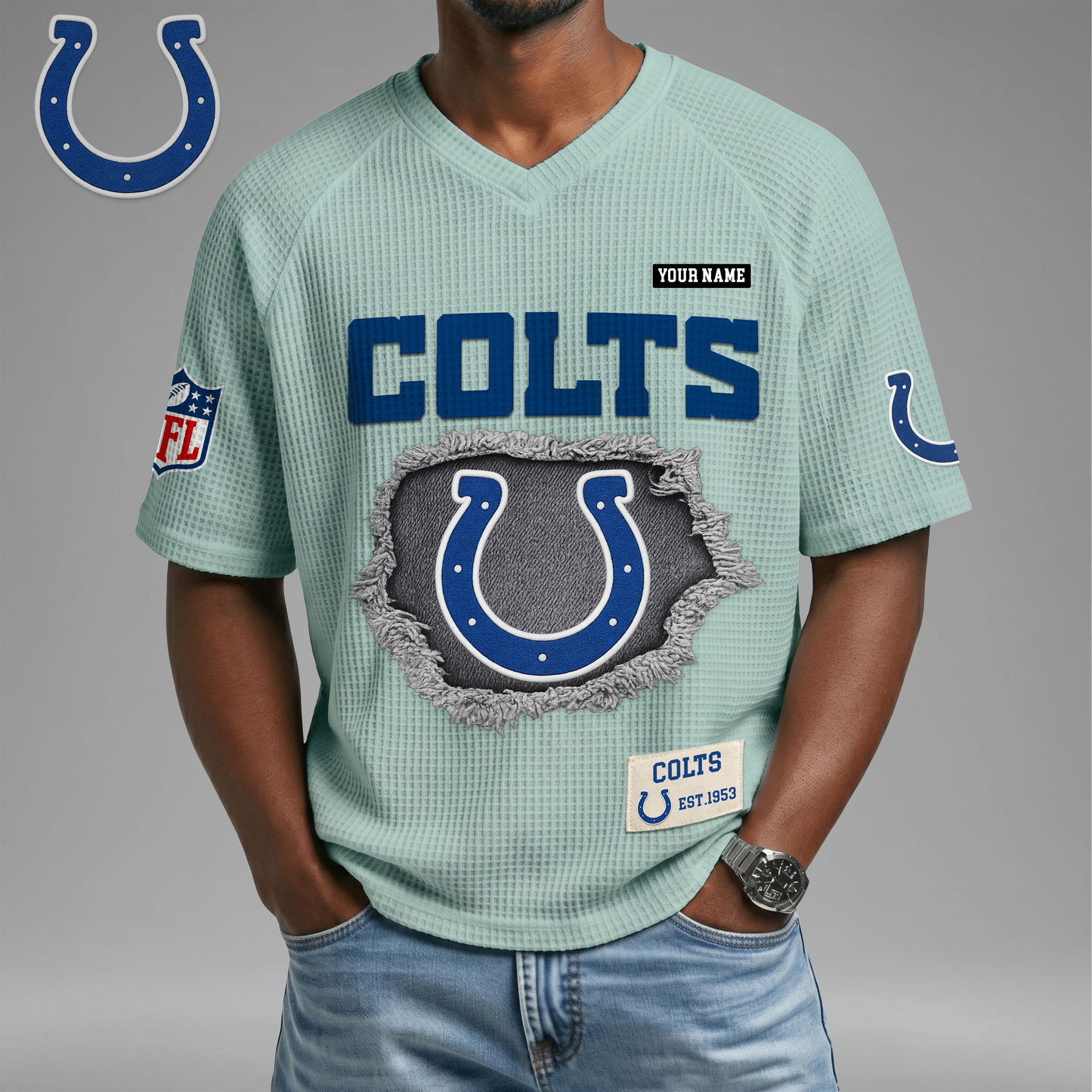 PREMIUM NFL X IC Game Day Waffle V-neck T-shirt 110626