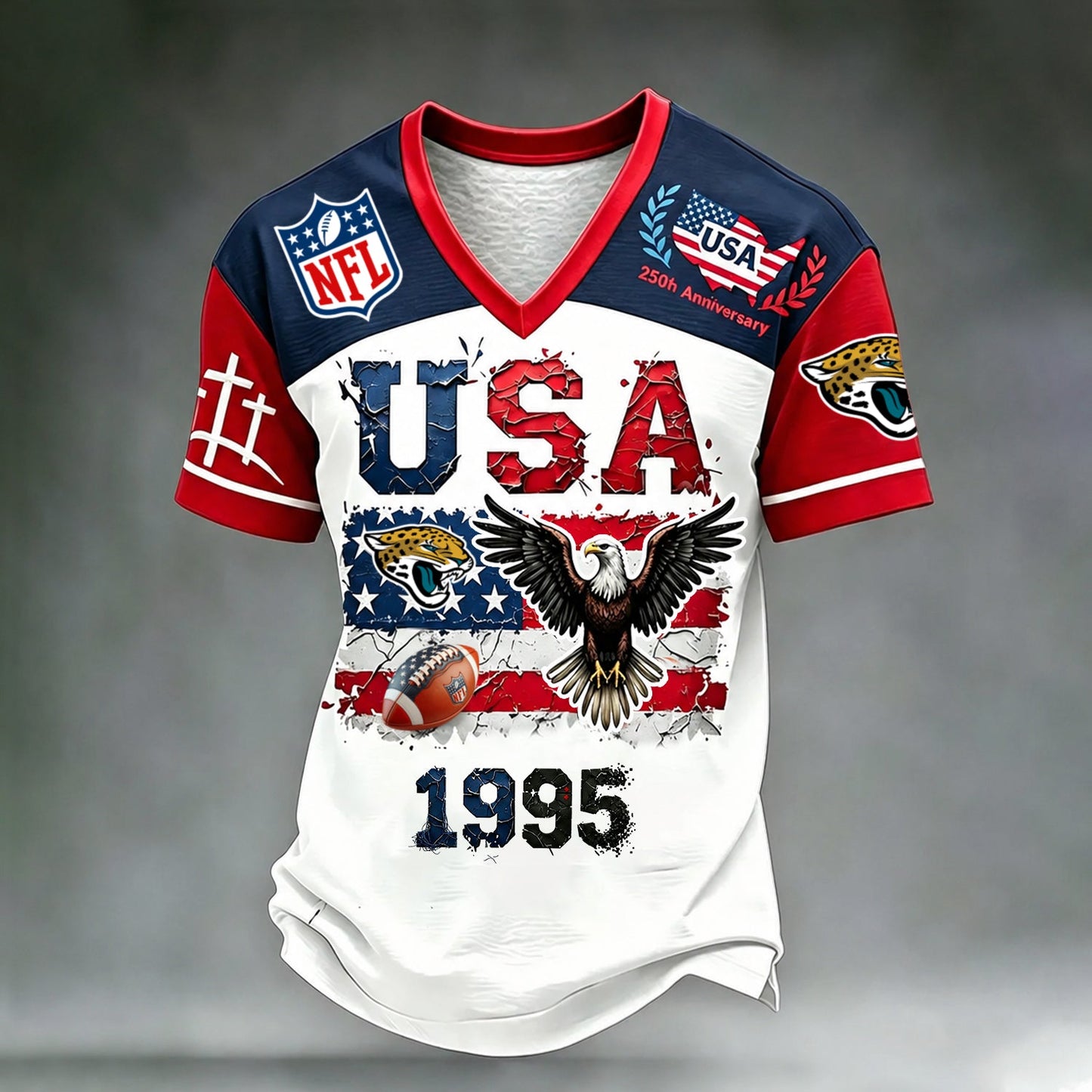 PREMIUM NFL X JAC LUXURY V-Neck T- Shirt V3 130626