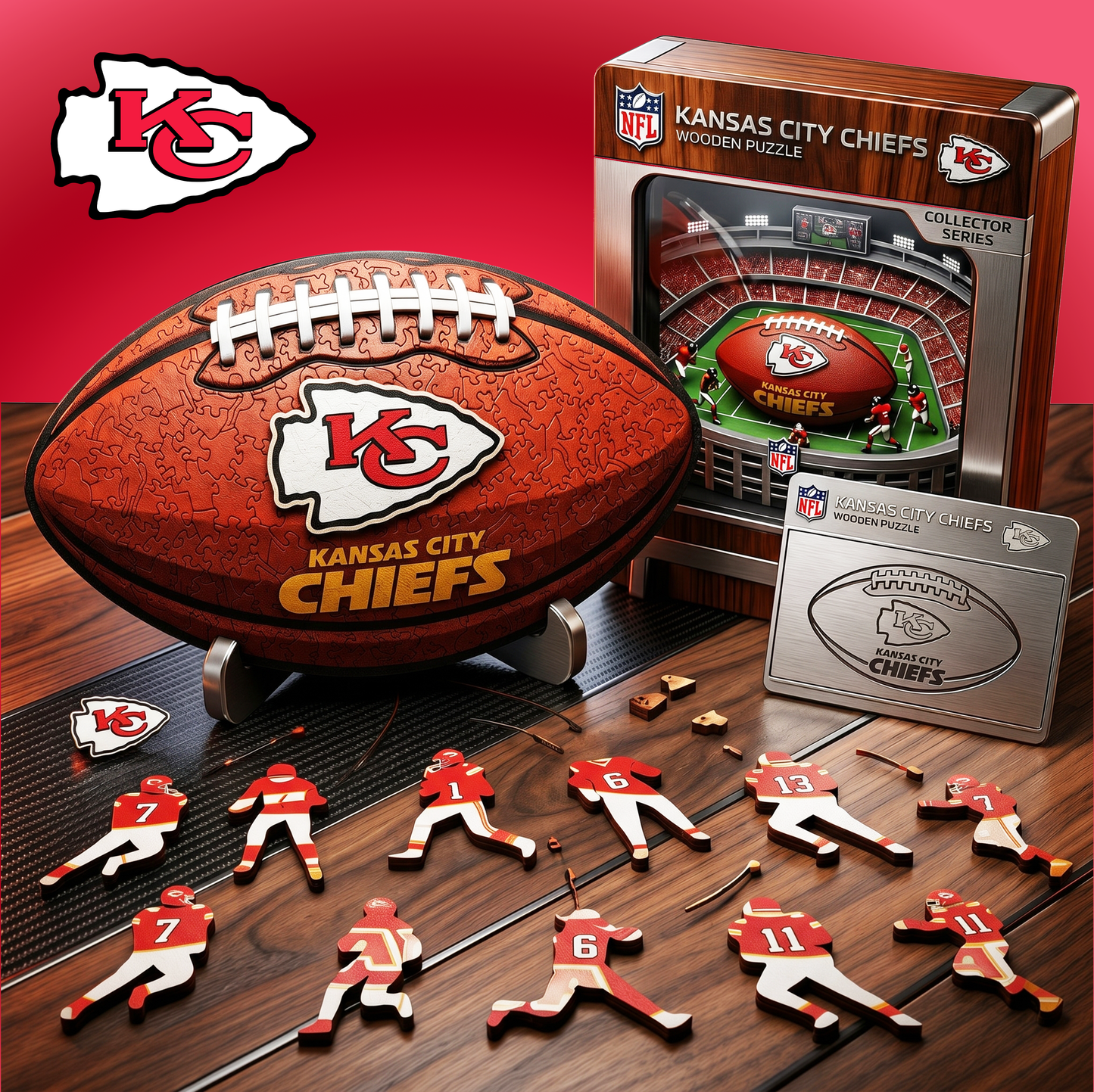 PREMIUM NFL X KCC 3D Platinum Wooden Puzzle  Gift For Fan Limited Editions NDT VHM 030626
