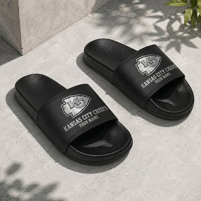 PREMIUM NFL X KCC New Black Slippers All Size Custom Name FOR SUMMER HOLIDAY NDT VHM 160626