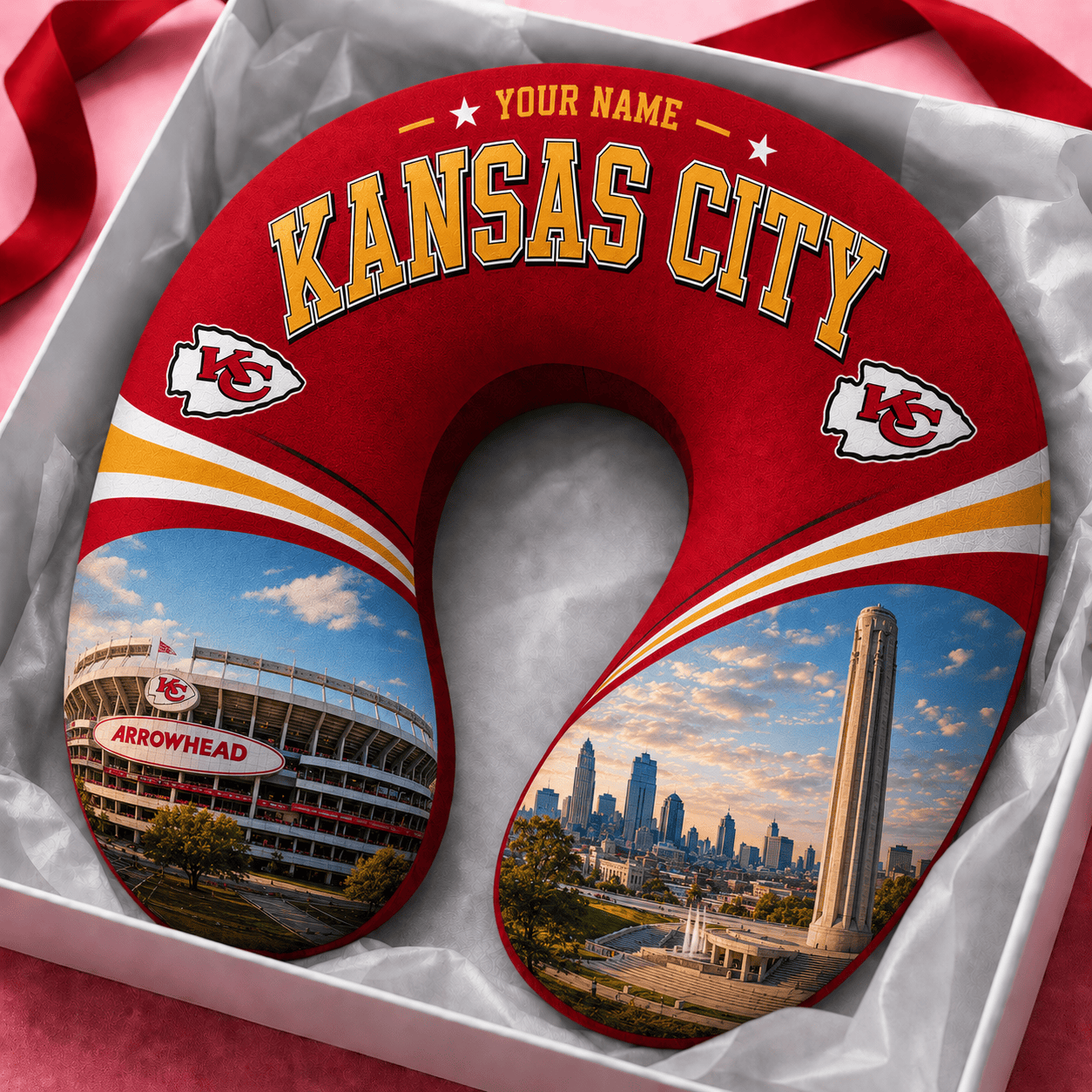PREMIUM NFL  X KCC Special New Neck Pillow Custom  Name  100626
