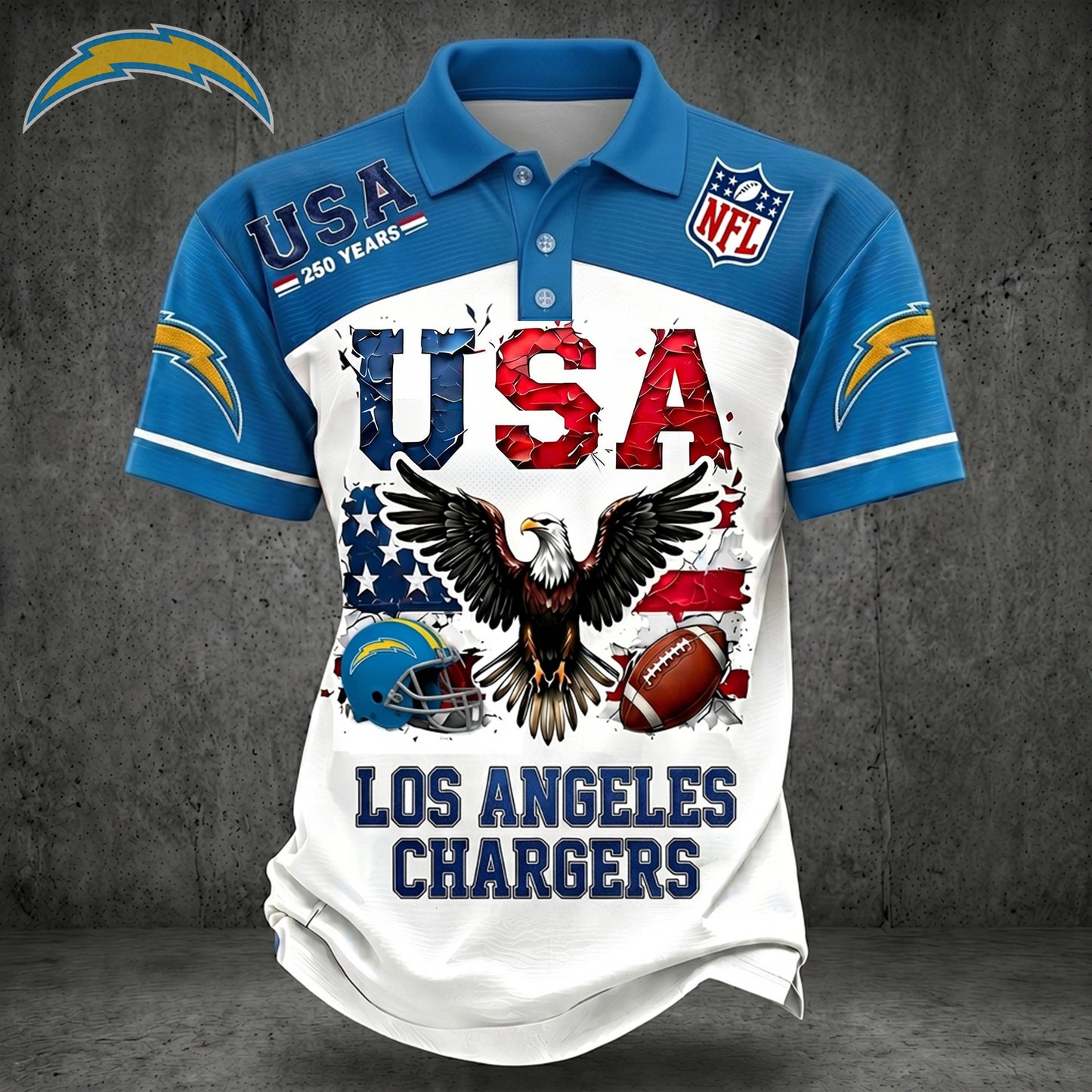 PREMIUM NFL X LAC 250TH Anniversary LUXURY POLO Shirt Shirt 170626