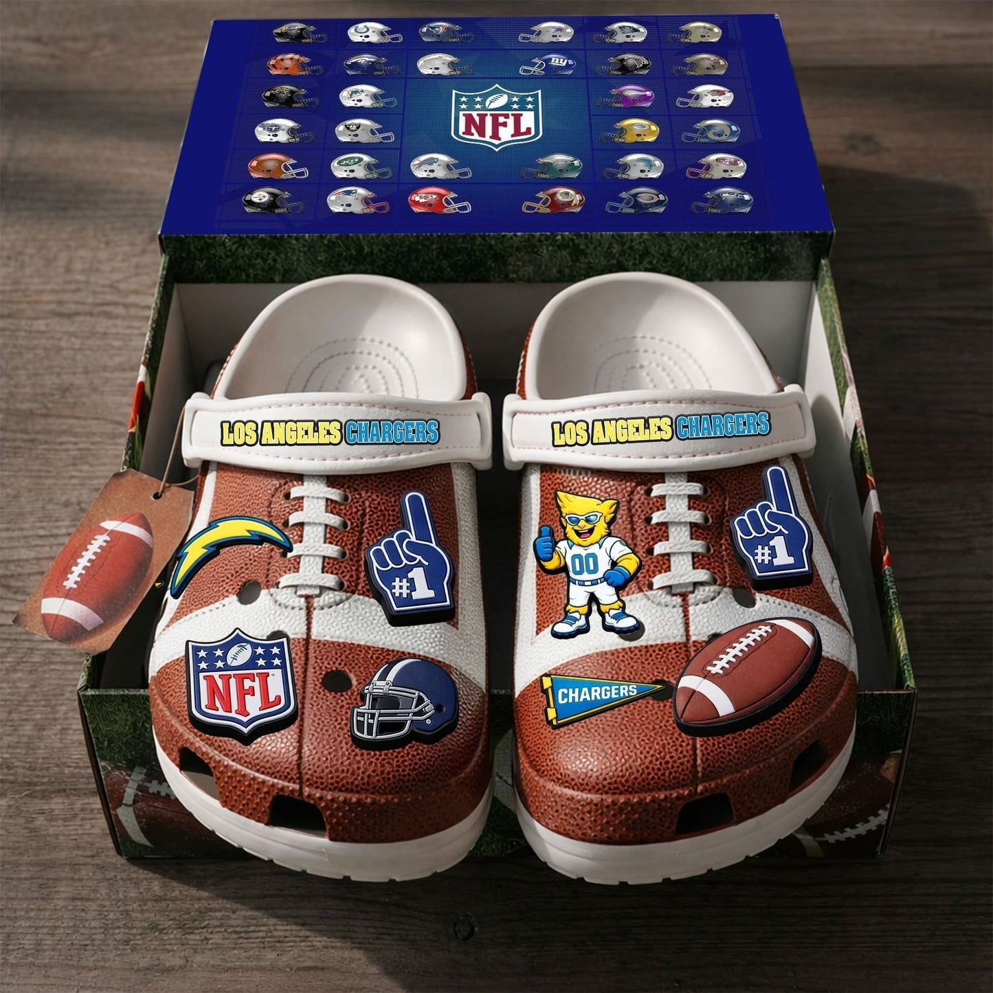 PREMIUM NFL X LAC CLOGS WITH CHARMS NDT NHM