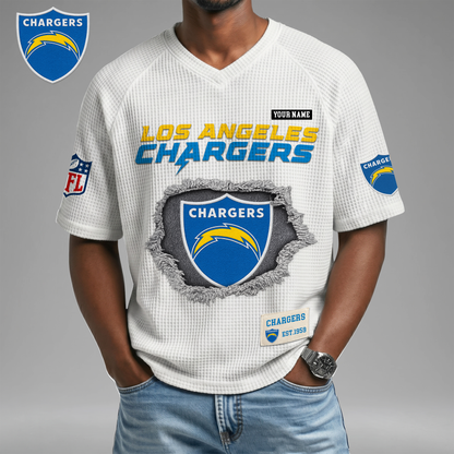 PREMIUM NFL X LAC Game Day Waffle V-neck T-shirt 110626
