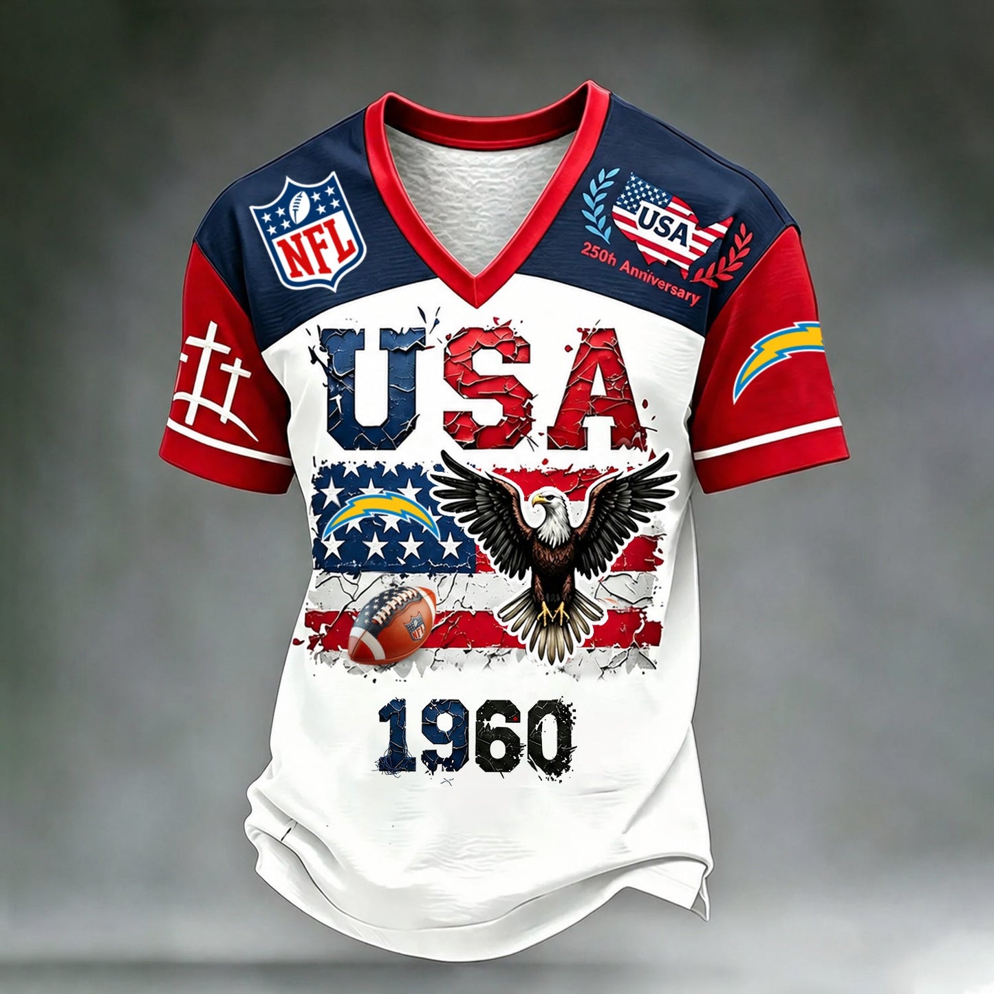 PREMIUM NFL X LAC LUXURY V-Neck T- Shirt V3 130626