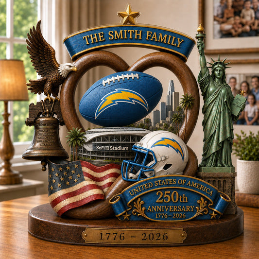 PREMIUM NFL X LAC Team Mix 250th Anniversary Acrylic Block Plaque Custom Name  120626