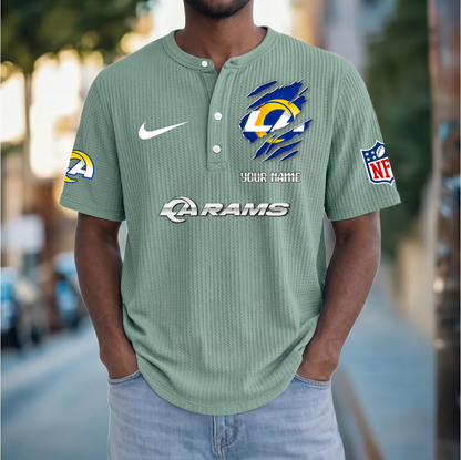 PREMIUM NFL  X  LAR Crew neck button Henry Shirt Limited Editions NDT VHM 230426