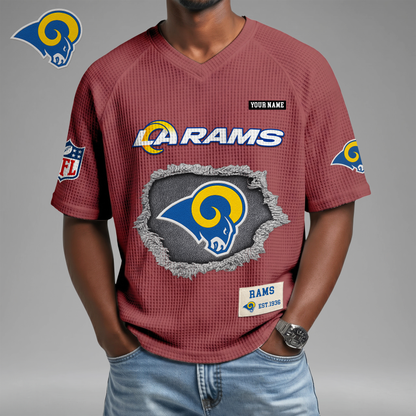 PREMIUM NFL X LAR Game Day Waffle V-neck T-shirt 110626