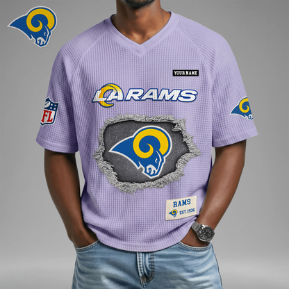 PREMIUM NFL X LAR Game Day Waffle V-neck T-shirt 110626