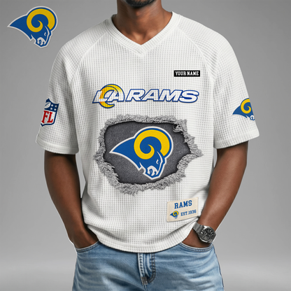 PREMIUM NFL X LAR Game Day Waffle V-neck T-shirt 110626