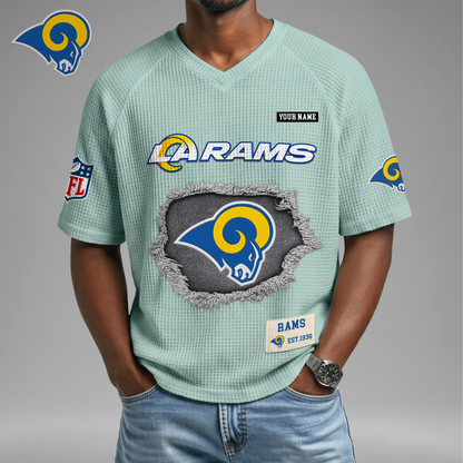 PREMIUM NFL X LAR Game Day Waffle V-neck T-shirt 110626