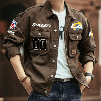 PREMIUM NFL X LAR Men's Denim Autumn Jackets NDT VHM 090626
