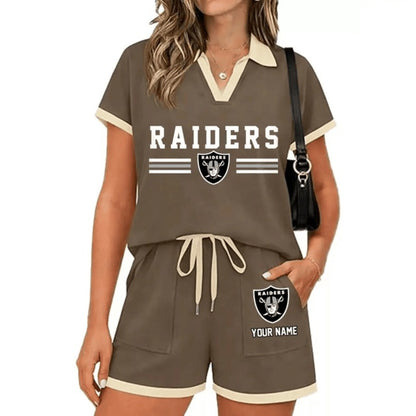 PREMIUM NFL X LV Retro Athletic Contrast Polo Set FOR SUMMER HOLIDAY NDT NHM 100626