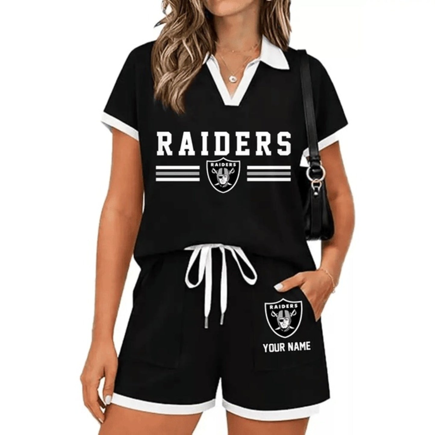 PREMIUM NFL X LV Retro Athletic Contrast Polo Set FOR SUMMER HOLIDAY NDT NHM 100626
