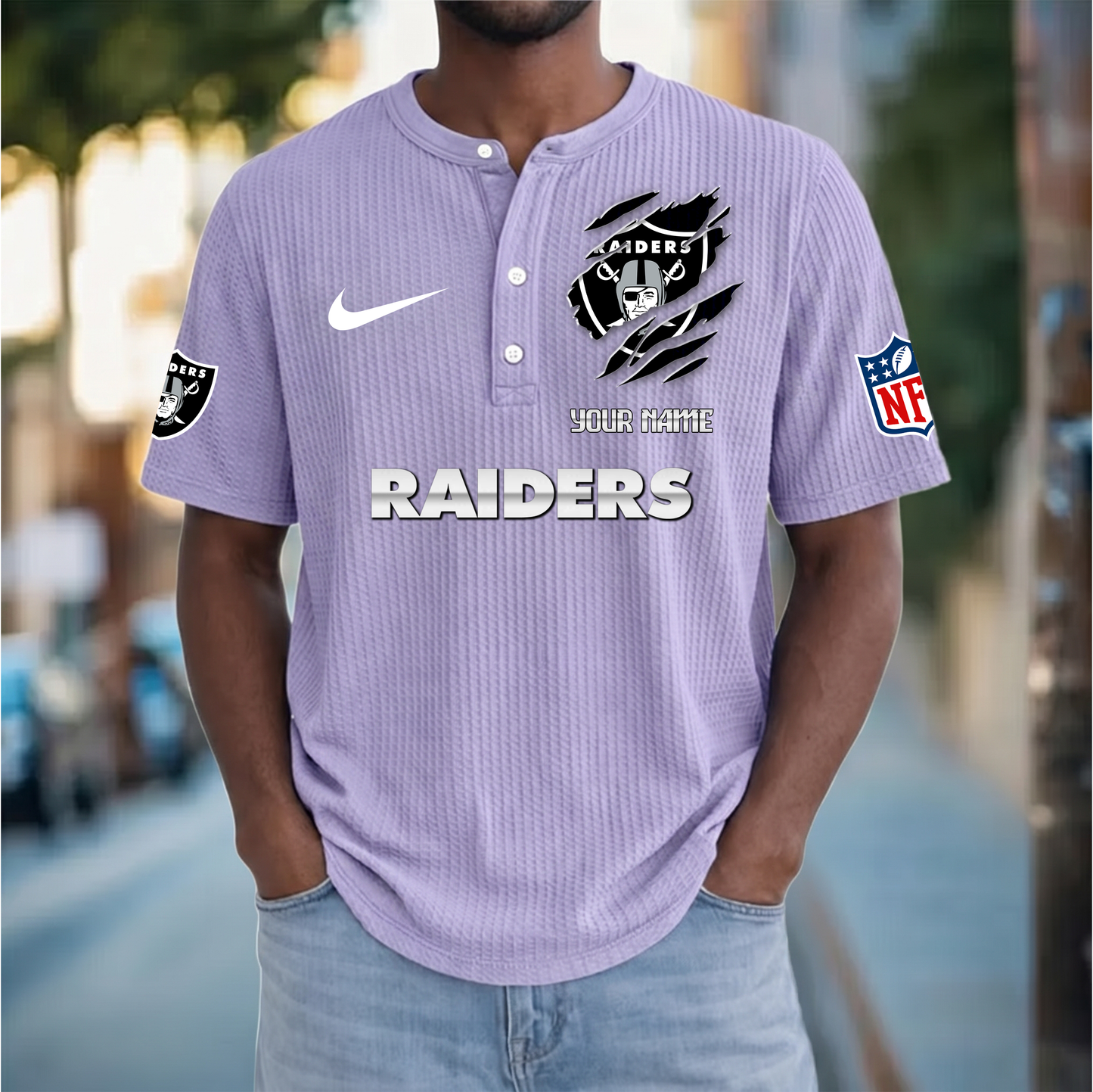 PREMIUM NFL  X  LVR Crew neck button Henry Shirt Limited Editions NDT VHM 230426