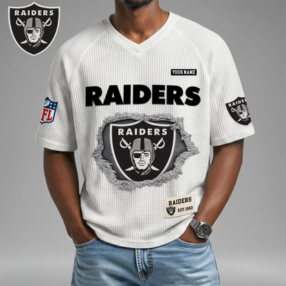 PREMIUM NFL X LVR Game Day Waffle V-neck T-shirt 110626