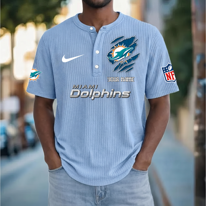 PREMIUM NFL  X  MD Crew neck button Henry Shirt Limited Editions NDT VHM 230426