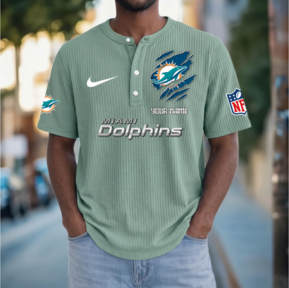 PREMIUM NFL  X  MD Crew neck button Henry Shirt Limited Editions NDT VHM 230426