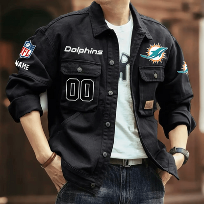 PREMIUM NFL X MD  Men's Denim Autumn Jackets NDT VHM 090626