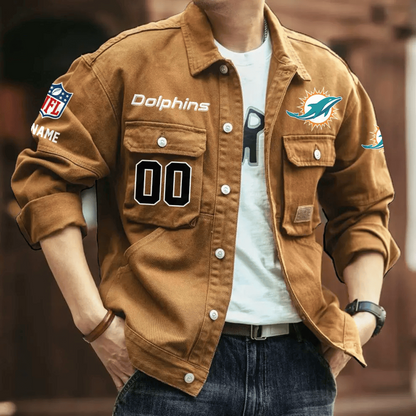 PREMIUM NFL X MD  Men's Denim Autumn Jackets NDT VHM 090626