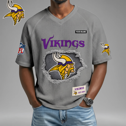 PREMIUM NFL X MV Game Day Waffle V-neck T-shirt 110626