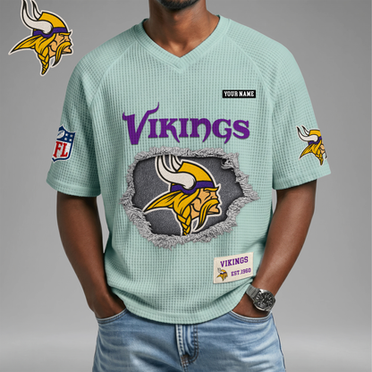 PREMIUM NFL X MV Game Day Waffle V-neck T-shirt 110626