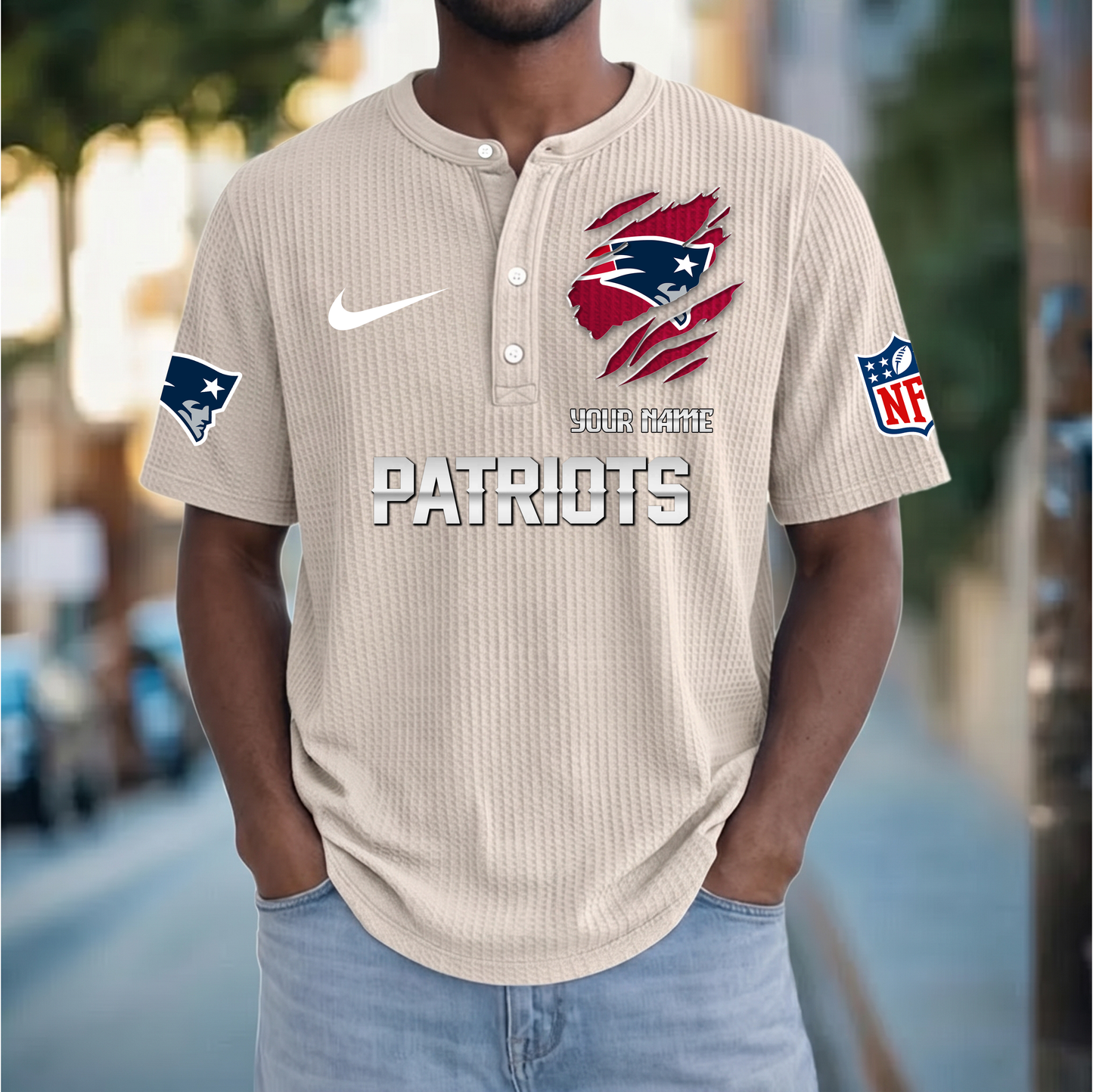 PREMIUM NFL  X  NEP Crew neck button Henry Shirt Limited Editions NDT VHM 230426