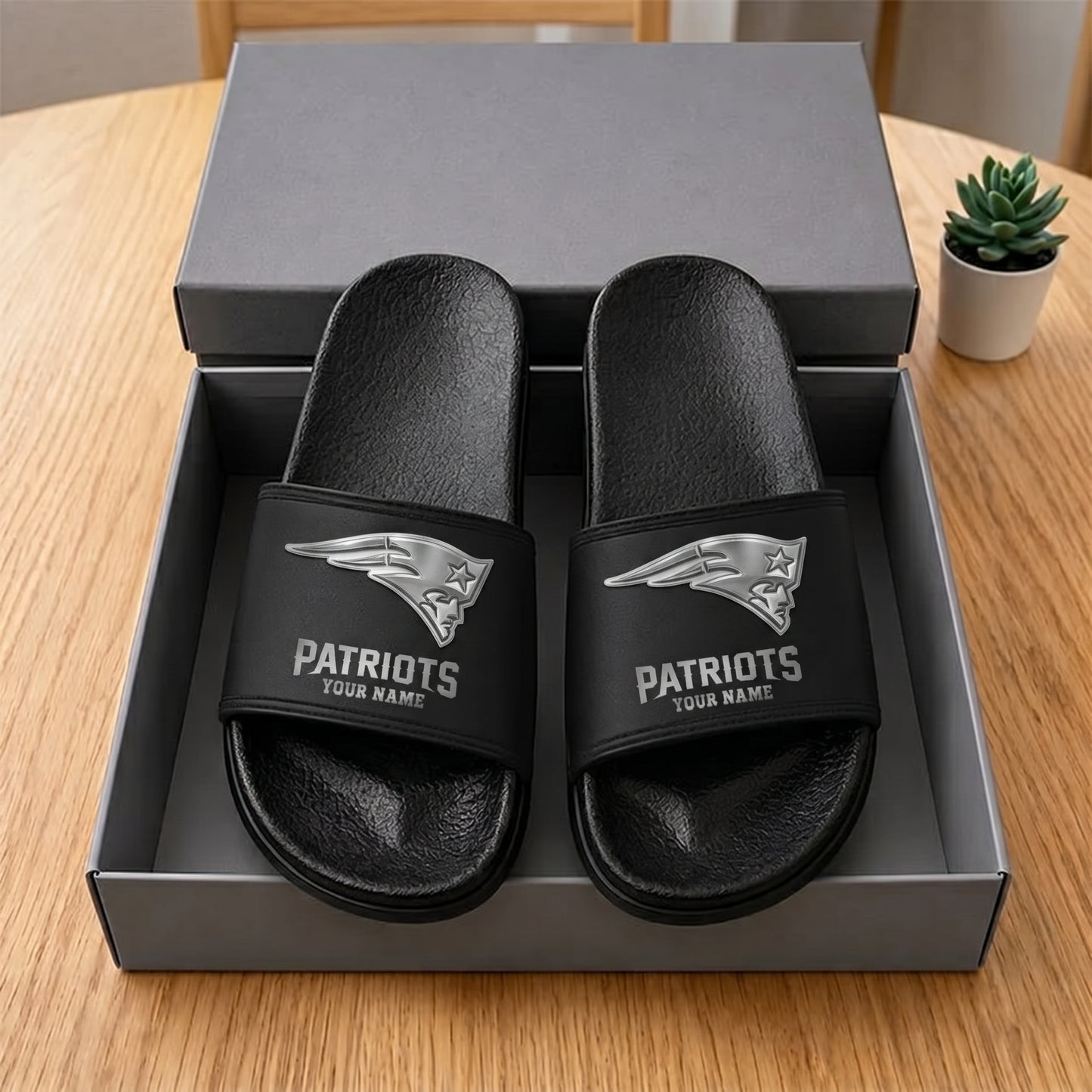 PREMIUM NFL X NEP New Black Slippers All Size Custom Name FOR SUMMER HOLIDAY NDT VHM 160626