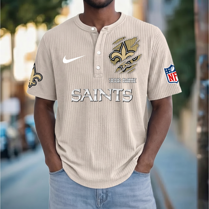 PREMIUM NFL  X  NOS  Crew neck button Henry Shirt Limited Editions NDT VHM 230426