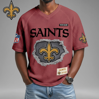 PREMIUM NFL X NOS Game Day Waffle V-neck T-shirt 110626