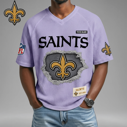 PREMIUM NFL X NOS Game Day Waffle V-neck T-shirt 110626