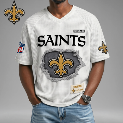 PREMIUM NFL X NOS Game Day Waffle V-neck T-shirt 110626