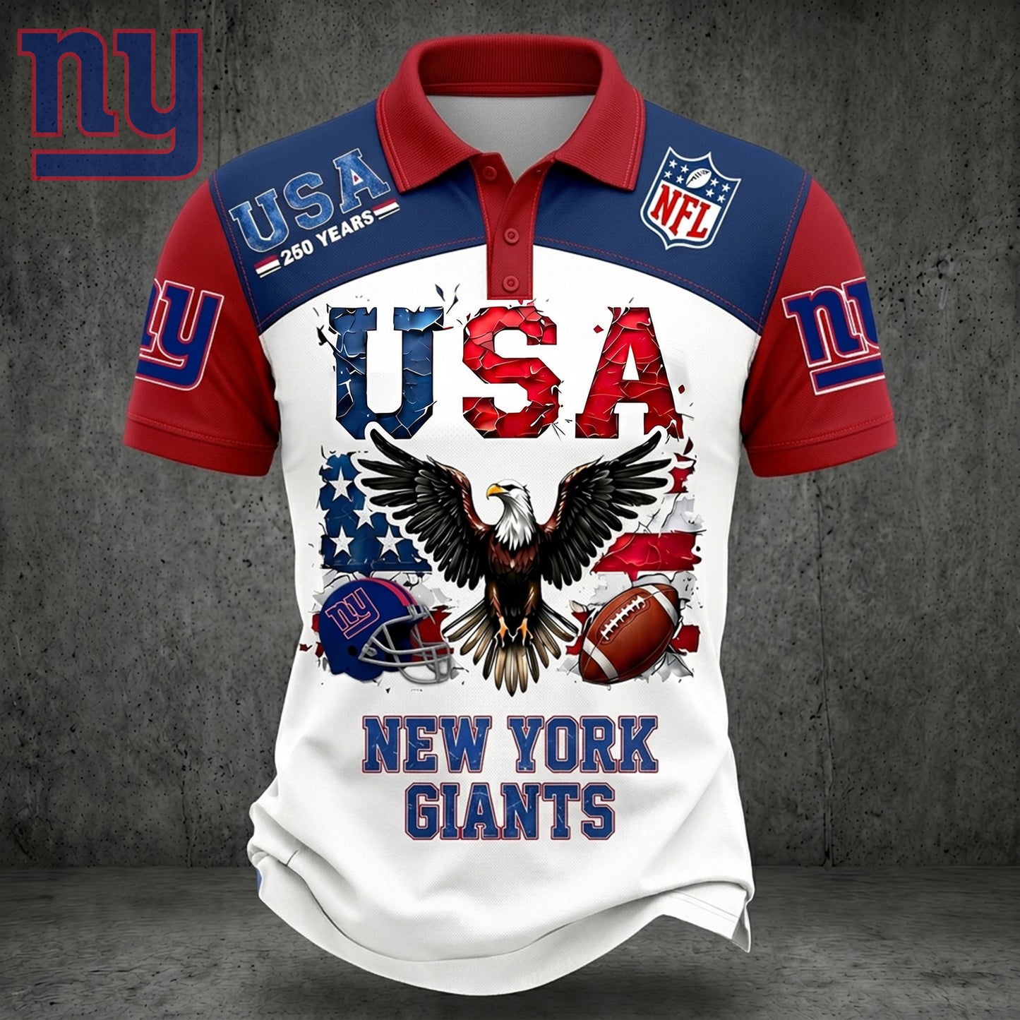 PREMIUM NFL X NYG 250TH Anniversary LUXURY POLO Shirt Shirt 170626