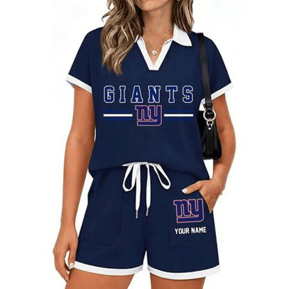 PREMIUM NFL X NYG Retro Athletic Contrast Polo Set FOR SUMMER HOLIDAY NDT NHM 100626