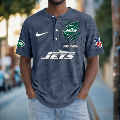 PREMIUM NFL  X  NYJ Crew neck button Henry Shirt Limited Editions NDT VHM 230426