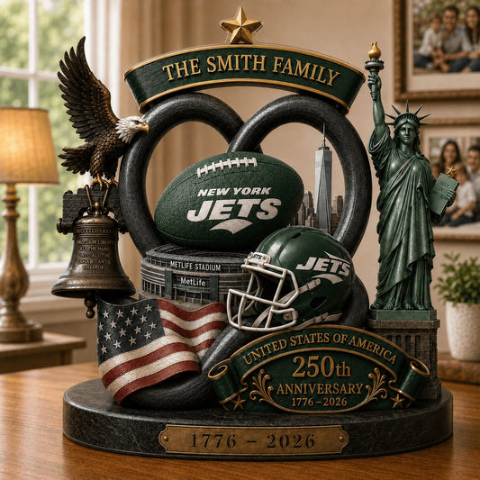 PREMIUM NFL X NYJ Team Mix 250th Anniversary Acrylic Block Plaque Custom Name  120626
