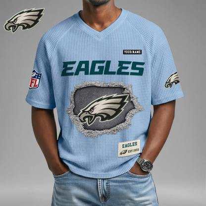 PREMIUM NFL X PE Game Day Waffle V-neck T-shirt 110626