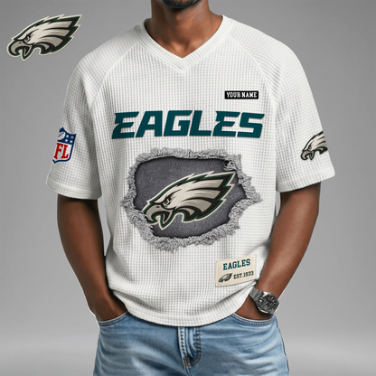 PREMIUM NFL X PE Game Day Waffle V-neck T-shirt 110626