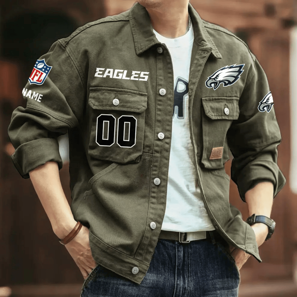PREMIUM NFL X PE Men's Denim Autumn Jackets NDT VHM 090626