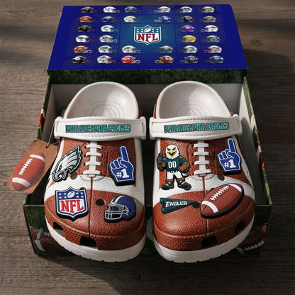PREMIUM NFL X PHI CLOGS WITH CHARMS NDT NHM
